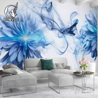 Custom Made Digital Print 3d Wall Mural Flowers Papel De Parede 3d Mural Wall Covering